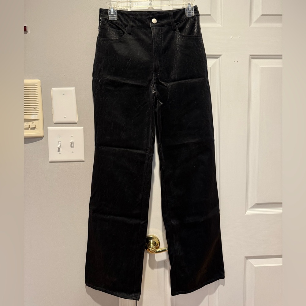 Black High-Waisted Rayon Pants